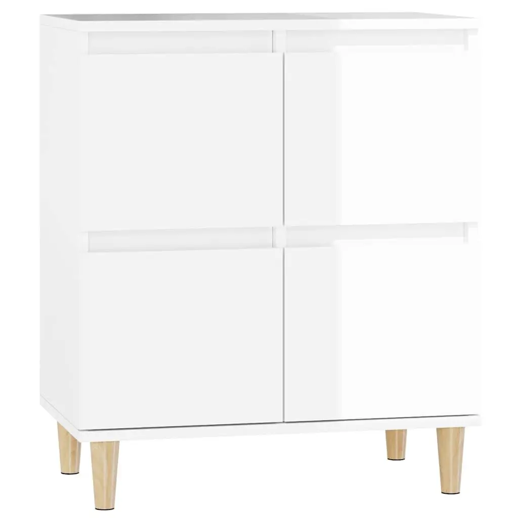 Sideboard White 60x35x70cm High Gloss Engineered Wood Storage Buffet