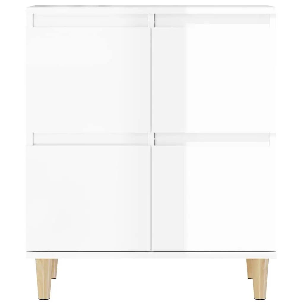 Sideboard White 60x35x70cm High Gloss Engineered Wood Storage Buffet
