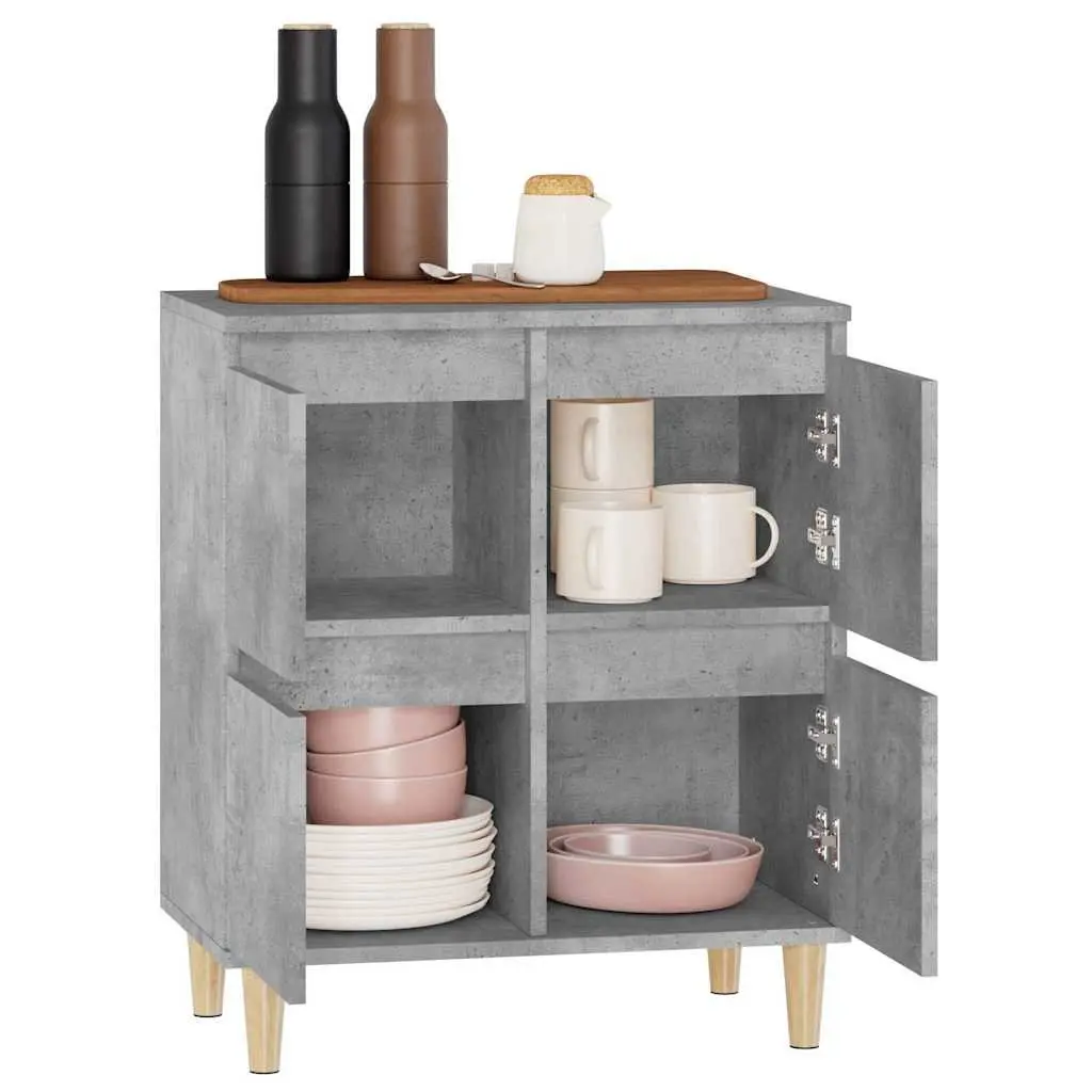 Sideboard Grey Storage Cabinet Engineered Wood Furniture Buffet 60x35x70cm