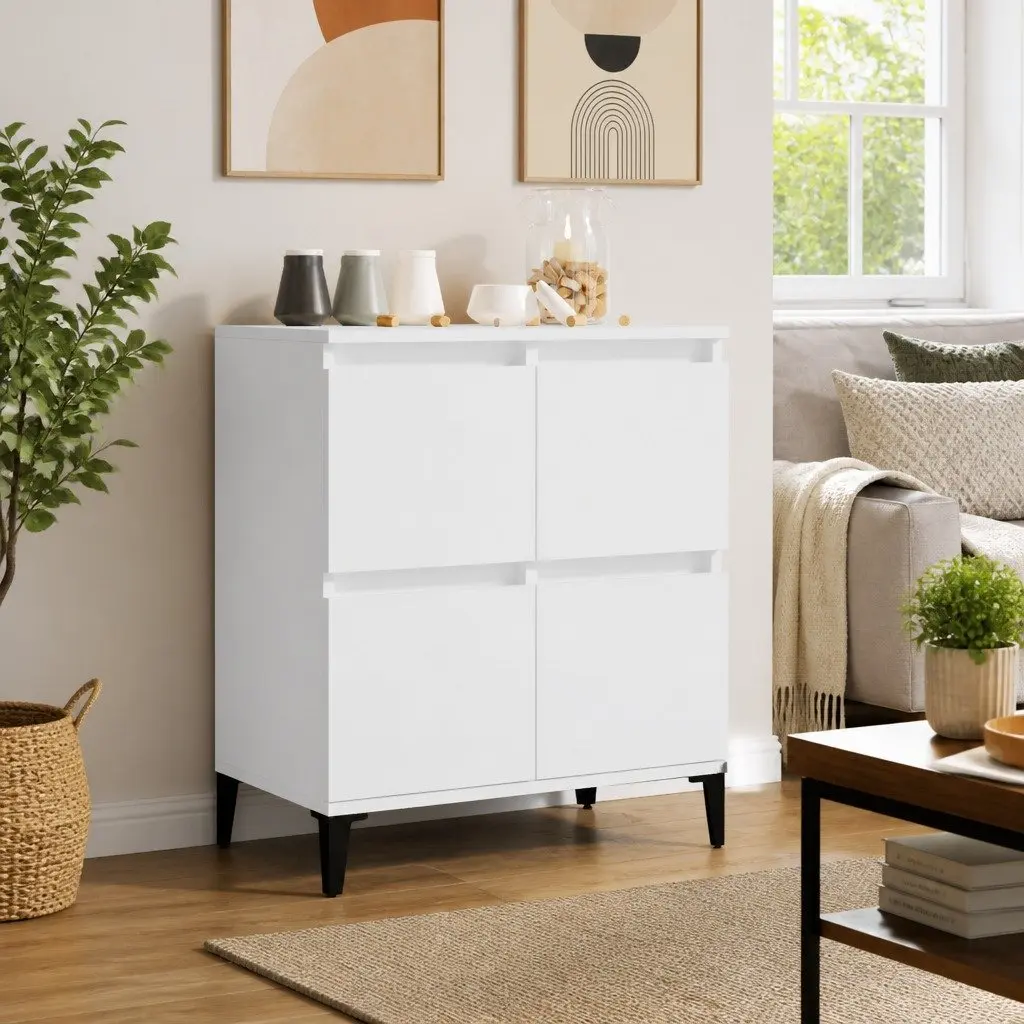 Engineered Wood Storage Sideboard White 60x35x70cm Smooth Surface Home Essentials