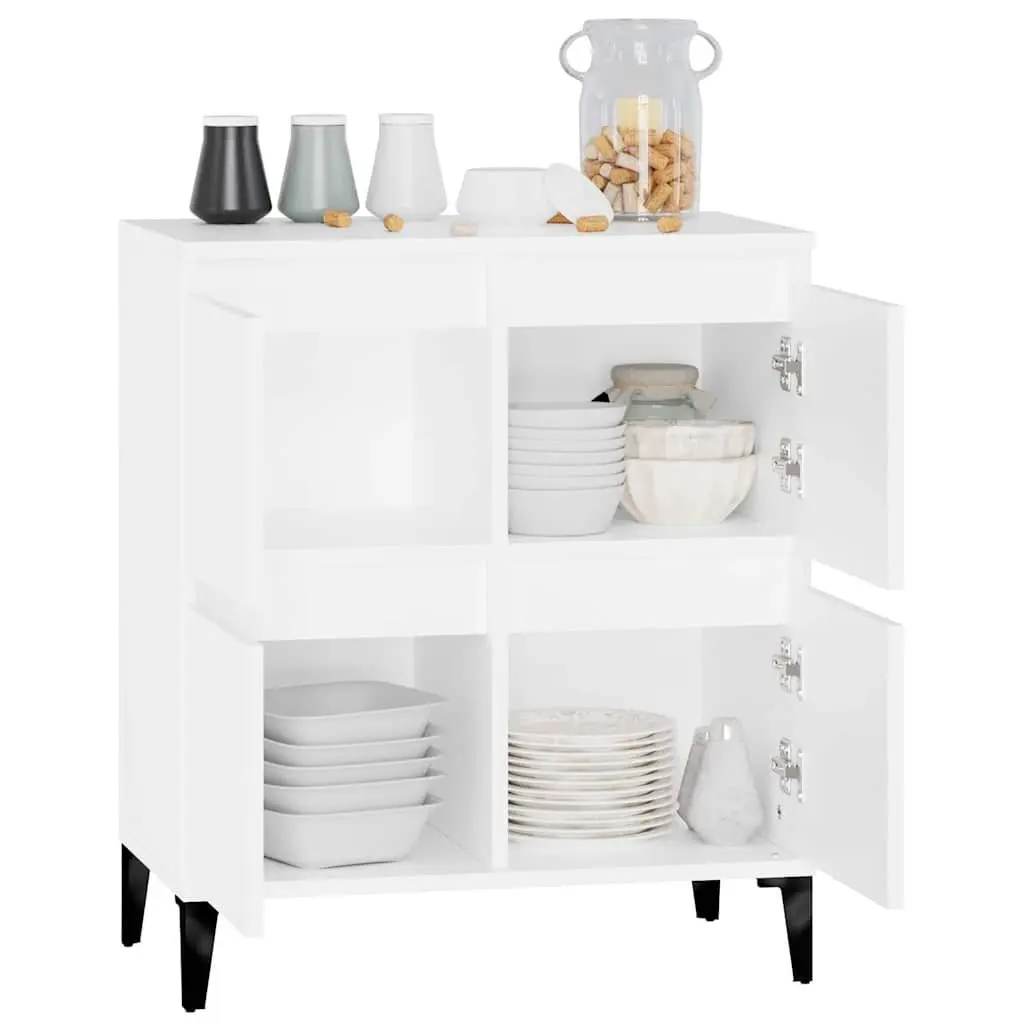 Engineered Wood Storage Sideboard White 60x35x70cm Smooth Surface Home Essentials