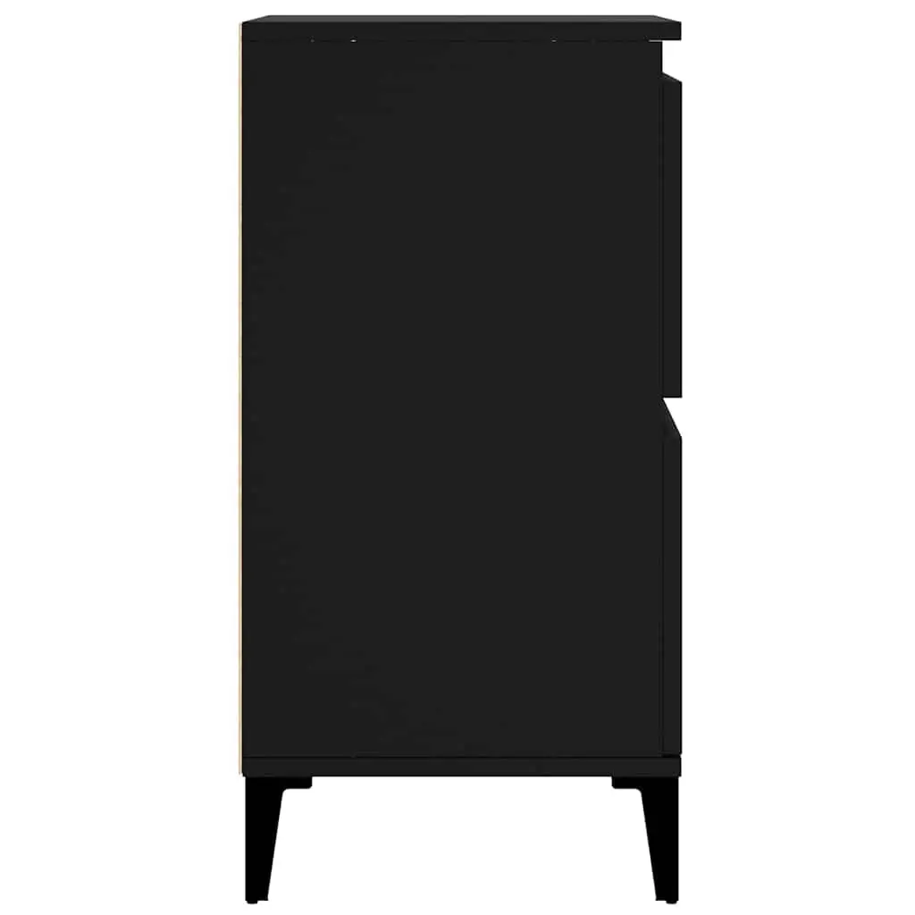 Black Sideboard Storage Cabinet 60x35x70cm Engineered Wood Buffet Display Furniture