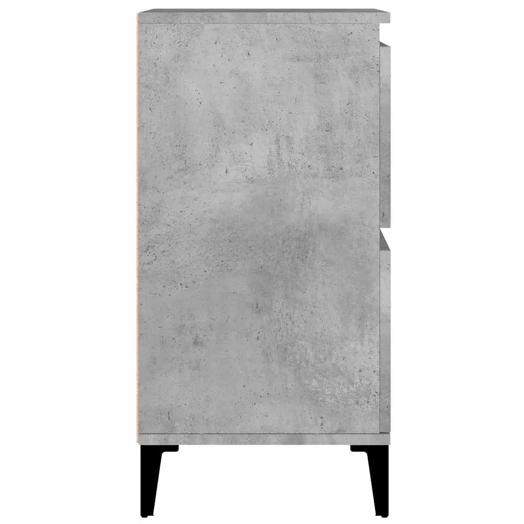 Sideboard Grey Engineered Wood Storage Cabinet Smooth Surface