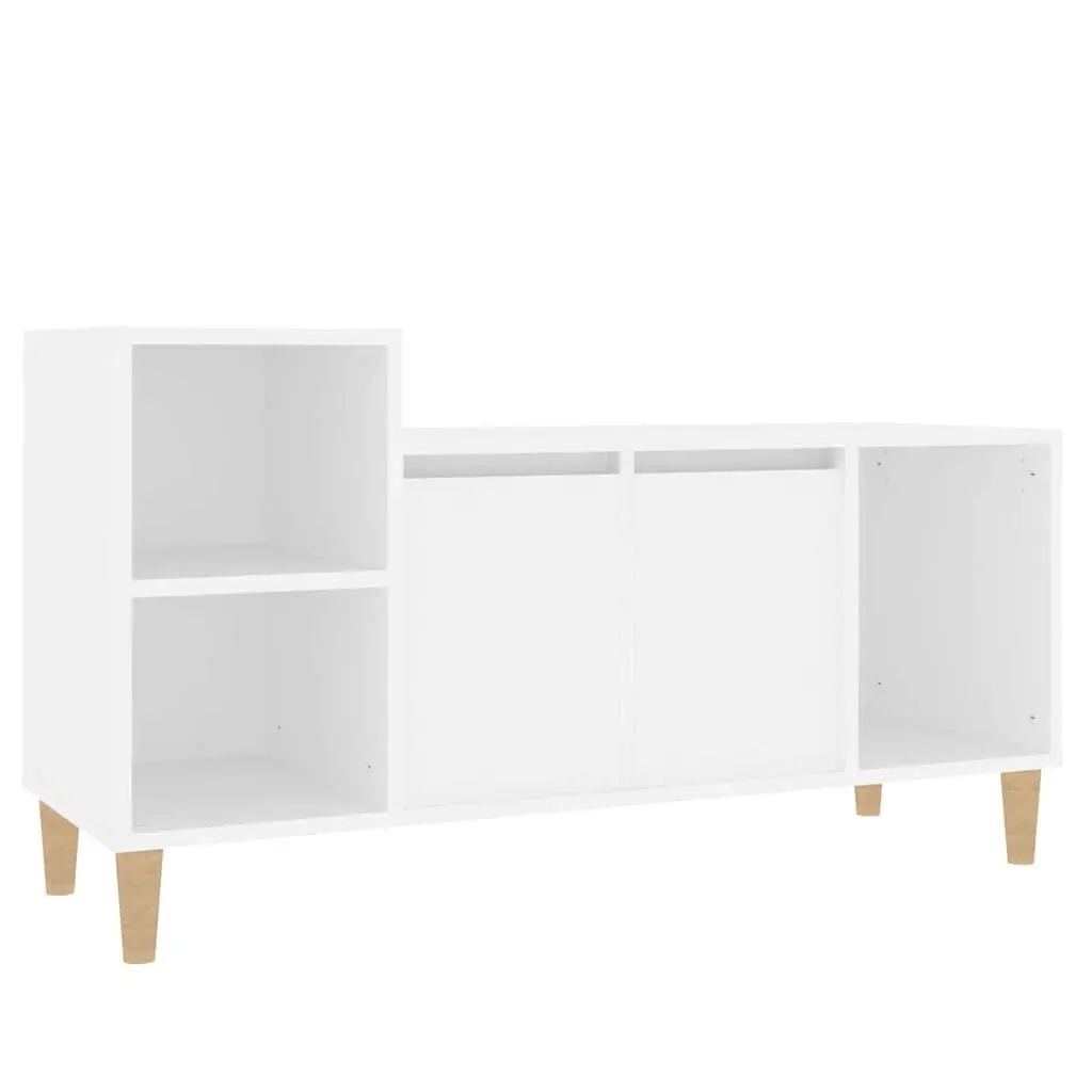 White Engineered Wood Media Cabinet