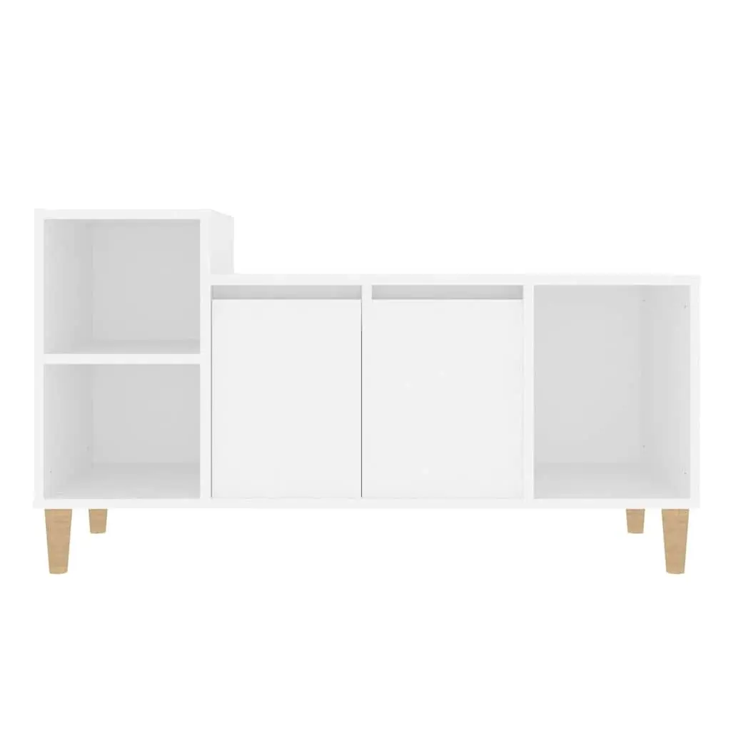 White Engineered Wood Media Cabinet