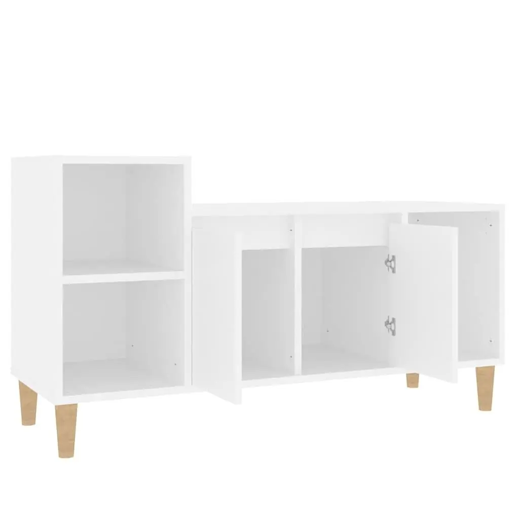 White Engineered Wood Media Cabinet