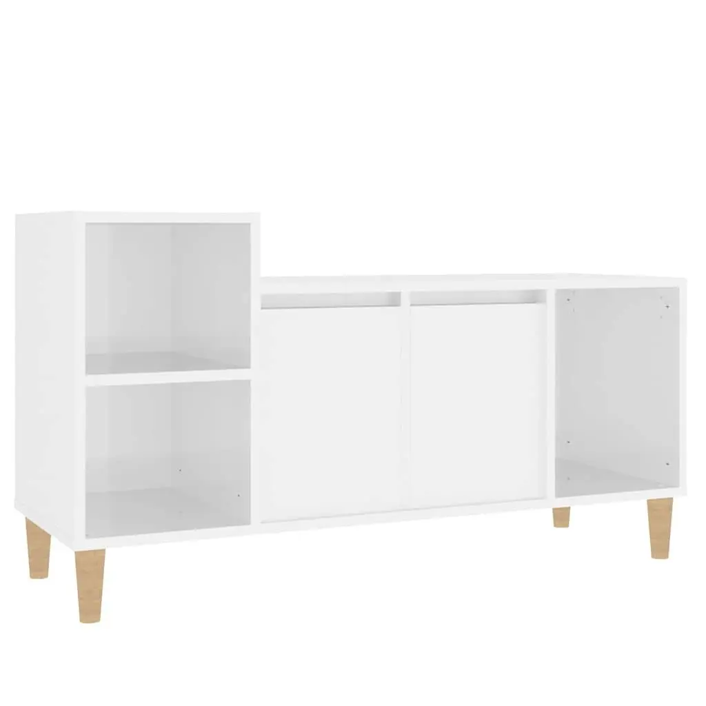 TV Cabinet Storage Unit High Gloss White Media Console Engineered Wood Furniture