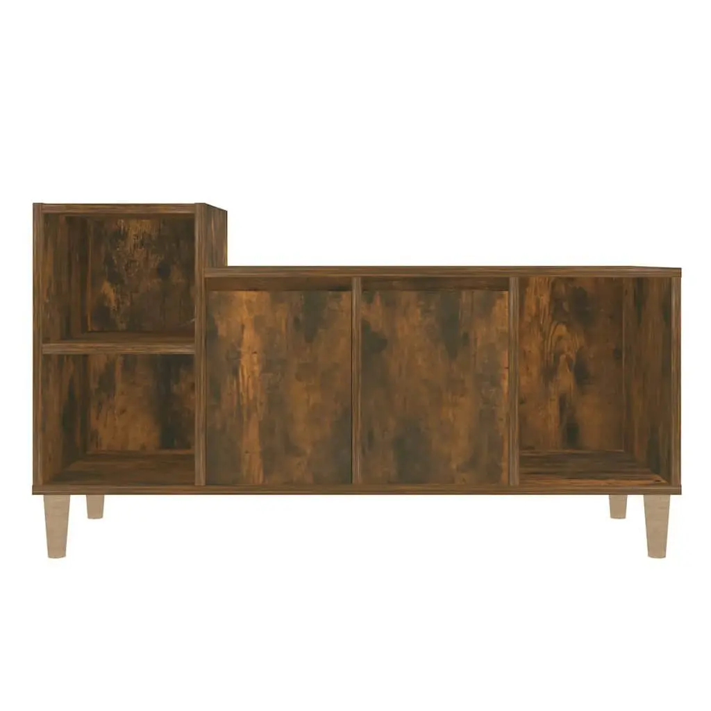 TV Cabinet Smoked Oak Engineered Wood 100x35x55cm Ample Storage Media Console