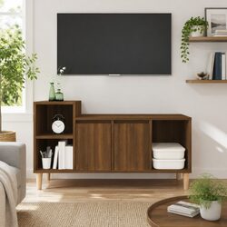 Brown Oak TV Cabinet - Ample Storage, Strong Build