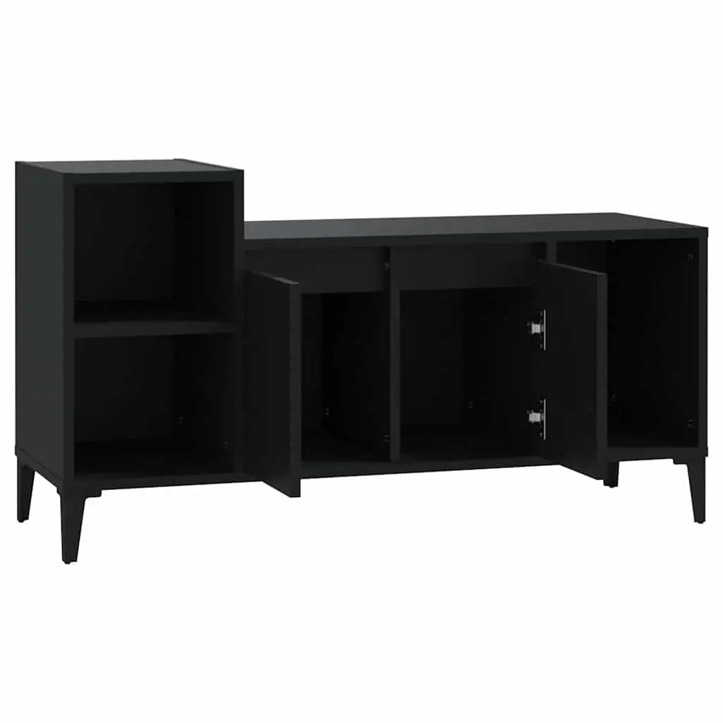 TV Cabinet Black 100x35x55cm Engineered Wood Media Storage Unit Doors