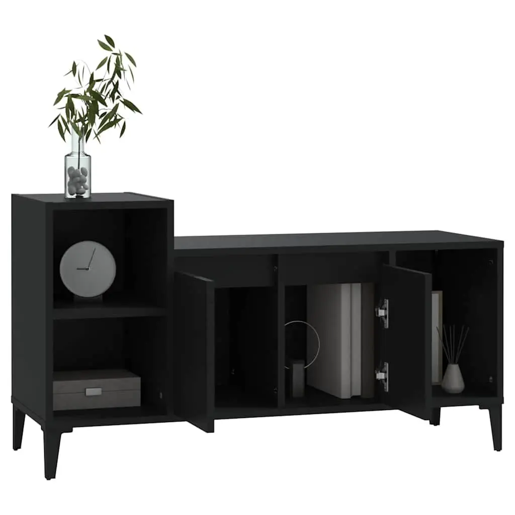 TV Cabinet Black 100x35x55cm Engineered Wood Media Storage Unit Doors