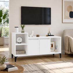 Compact White High Gloss TV Cabinet - Stylish Storage