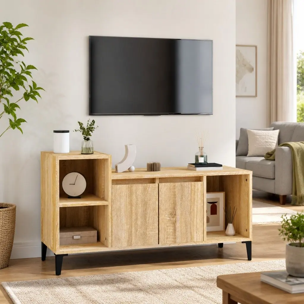 Brown TV Cabinet for Media Storage
