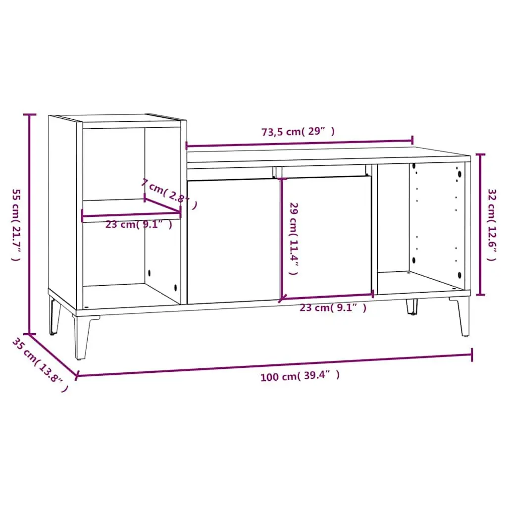 Brown TV Cabinet for Media Storage