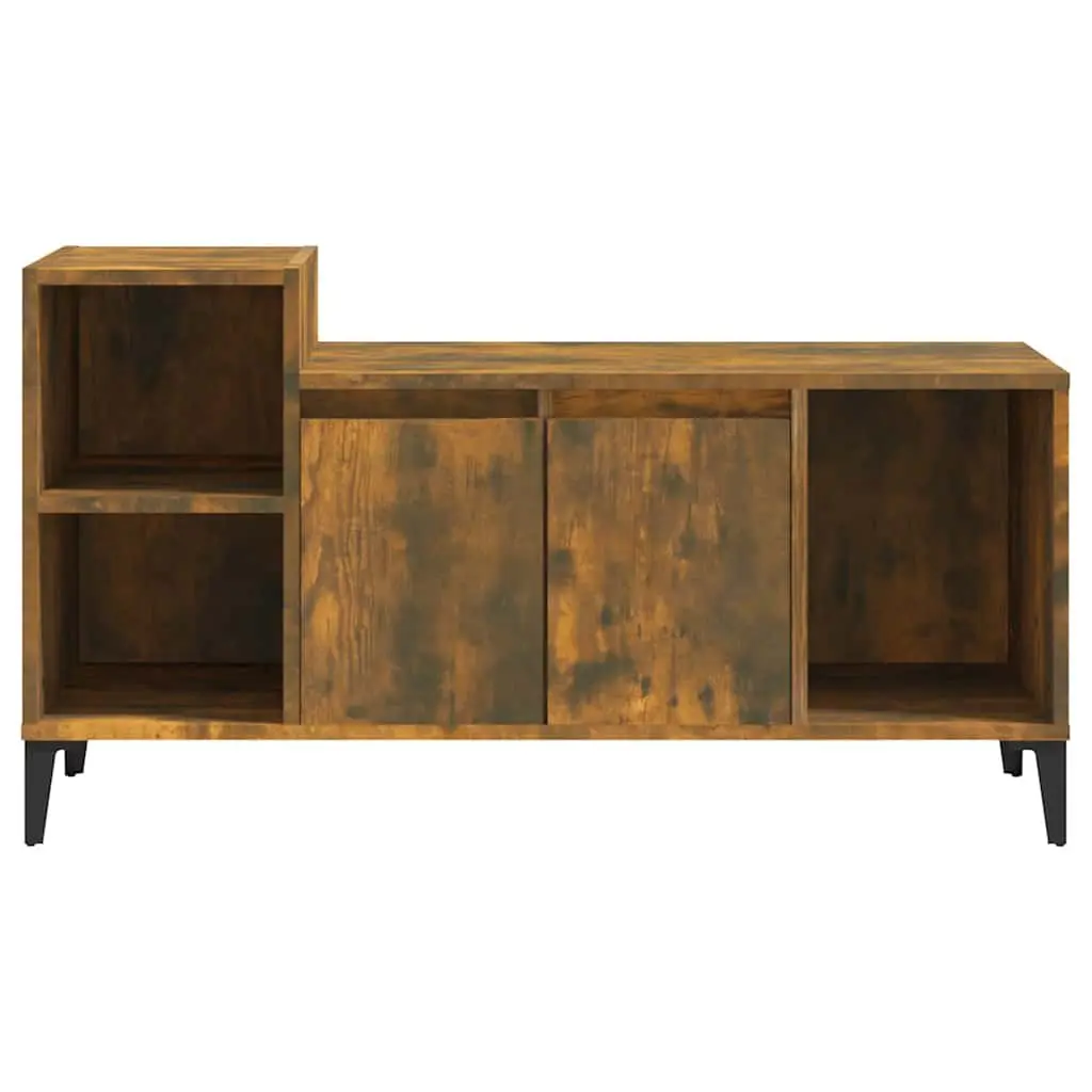 TV Cabinet Brown Engineered Wood Multiple Storage Compartments