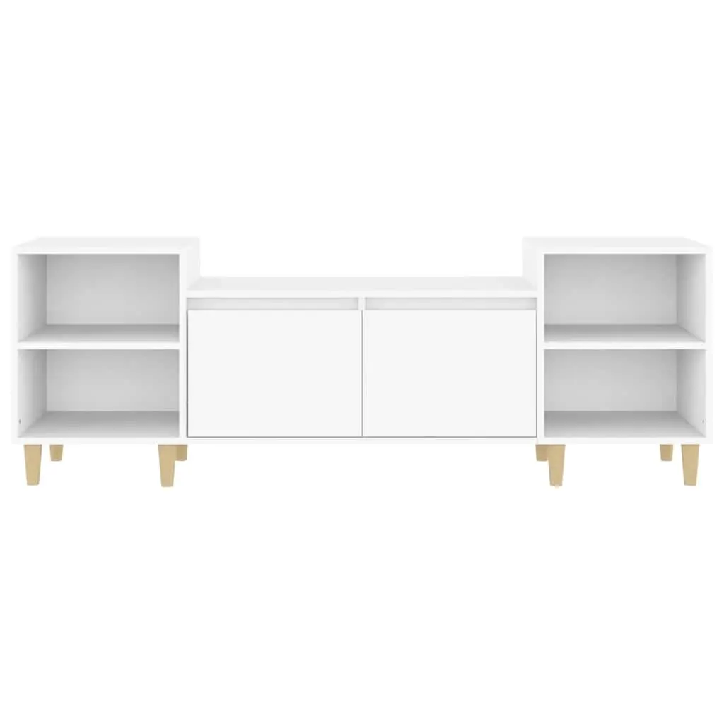 TV Cabinet White 160x35x55 cm Engineered Wood Media Unit Storage Compartments