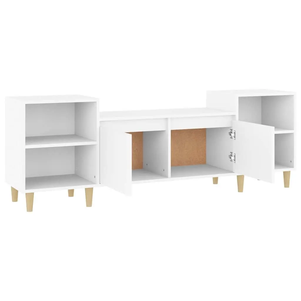 TV Cabinet White 160x35x55 cm Engineered Wood Media Unit Storage Compartments