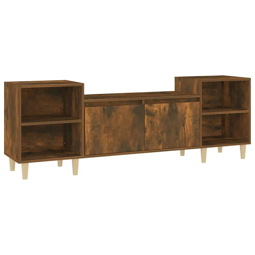 TV Cabinet 160x35x55cm Brown Engineered Wood Media Unit Storage Compartments