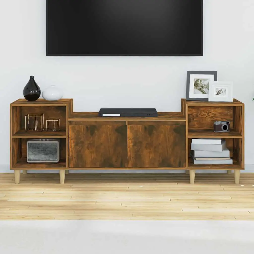 TV Cabinet 160x35x55cm Brown Engineered Wood Media Unit Storage Compartments