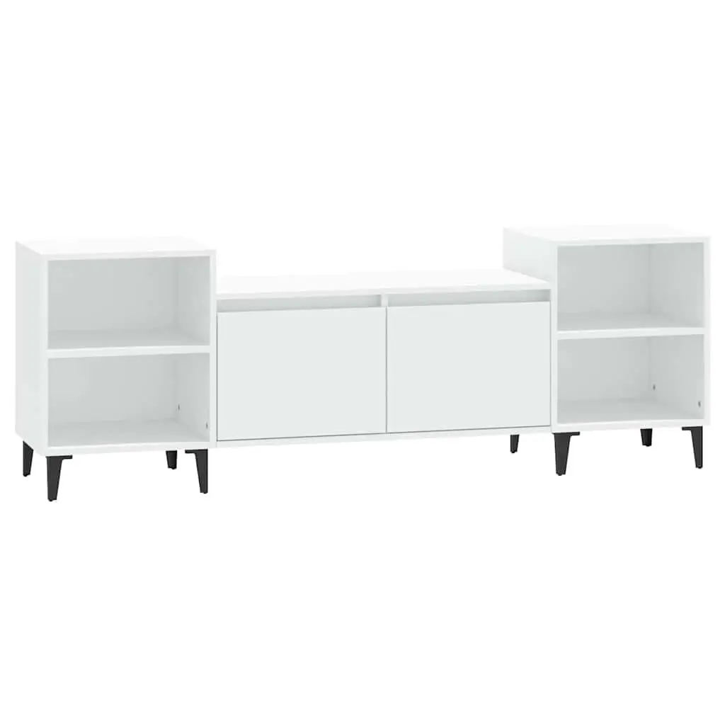 White TV Cabinet with 6 Storage Spaces