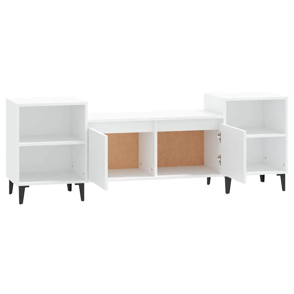 White TV Cabinet with 6 Storage Spaces