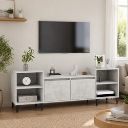 Grey TV Cabinet with Ample Storage Space