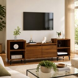 Compact and Durable Brown Oak TV Cabinet for Your Home