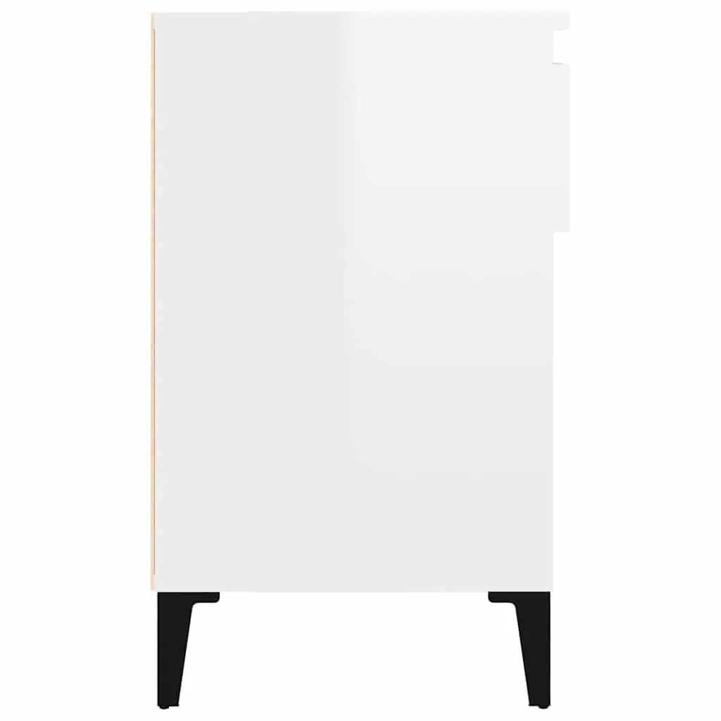 Shoe Storage Cabinet High Gloss White Engineered Wood with 6 Compartments and Drawer 102x36x60cm