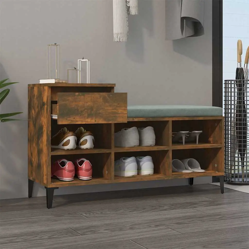 Shoe Cabinet Storage Organiser with Drawer 6 Compartments Engineered Wood Brown