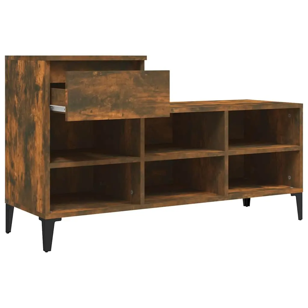 Shoe Cabinet Storage Organiser with Drawer 6 Compartments Engineered Wood Brown