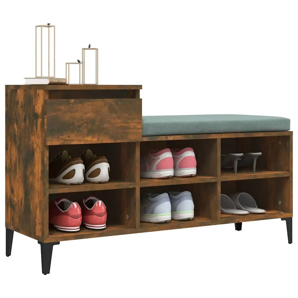 Shoe Cabinet Storage Organiser with Drawer 6 Compartments Engineered Wood Brown