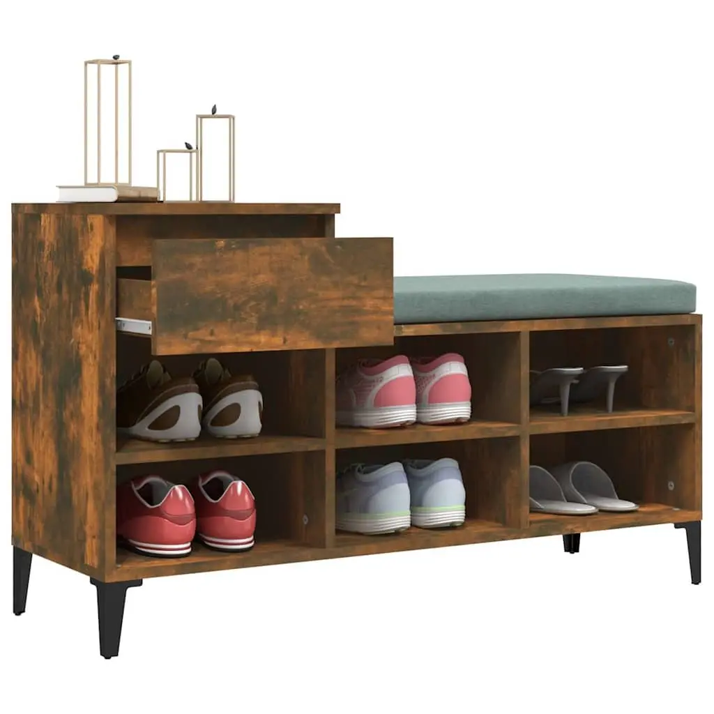 Shoe Cabinet Storage Organiser with Drawer 6 Compartments Engineered Wood Brown