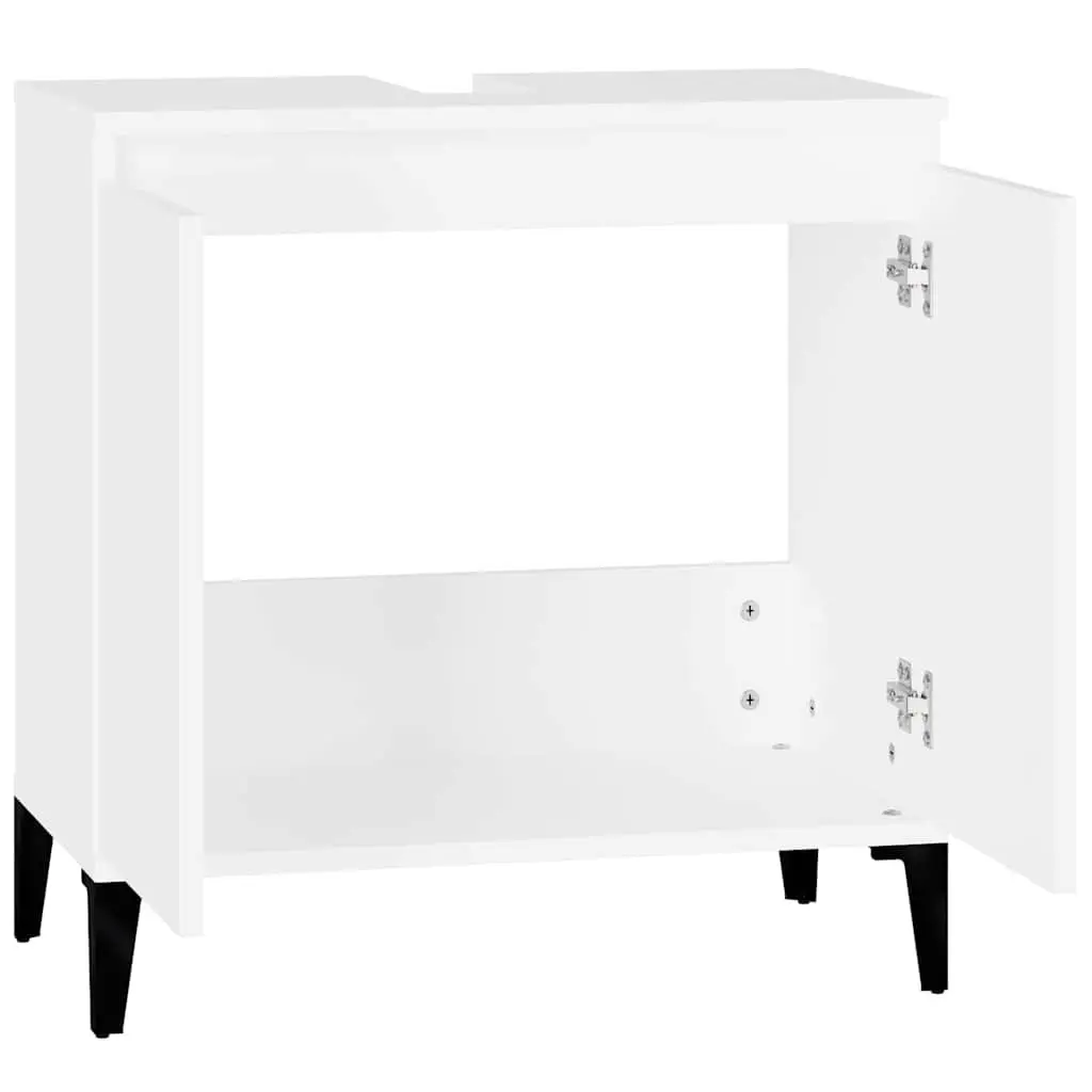 White Bathroom Sink Cabinet 58x33x60 cm for Storage