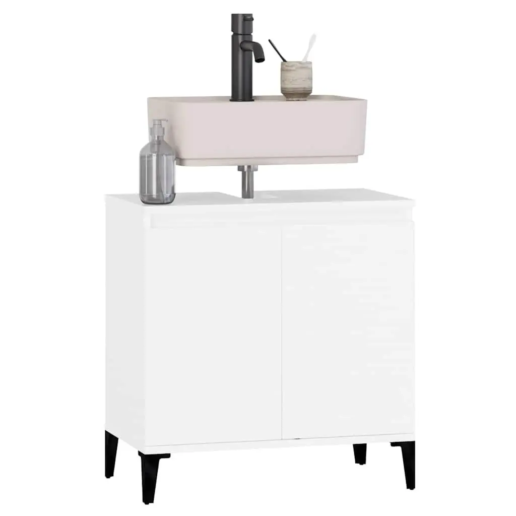 White Bathroom Sink Cabinet 58x33x60 cm for Storage