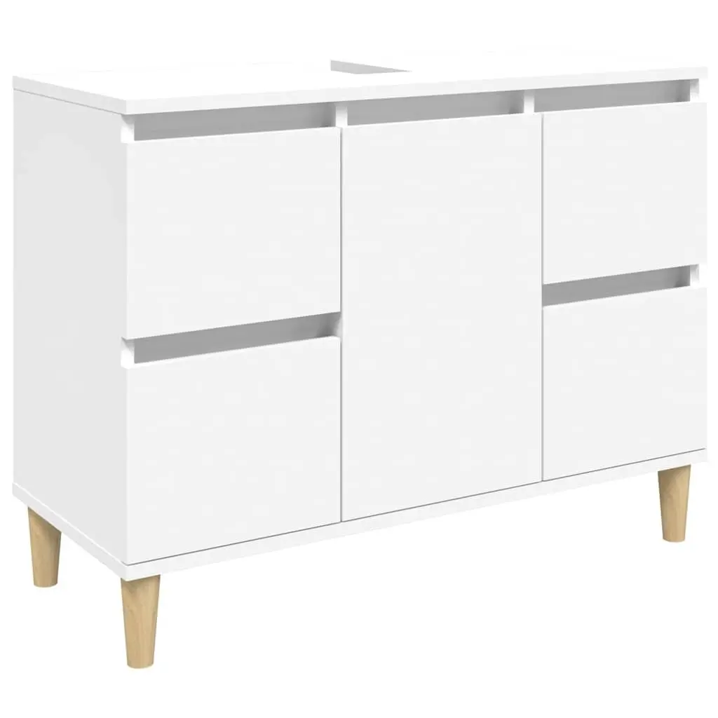 Bathroom Sink Cabinet White 80x33x60 cm Engineered Wood Vanity Unit Storage
