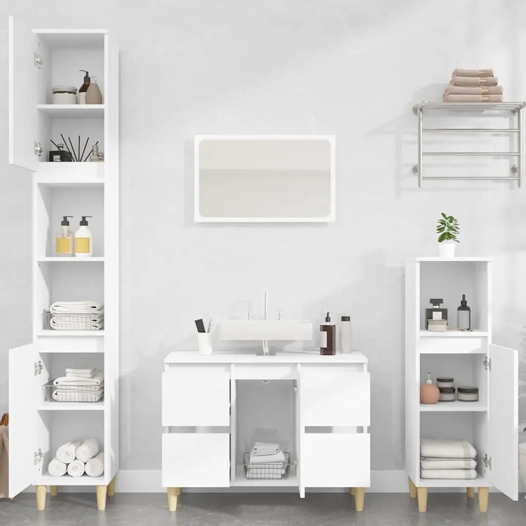 Bathroom Sink Cabinet White 80x33x60 cm Engineered Wood Vanity Unit Storage