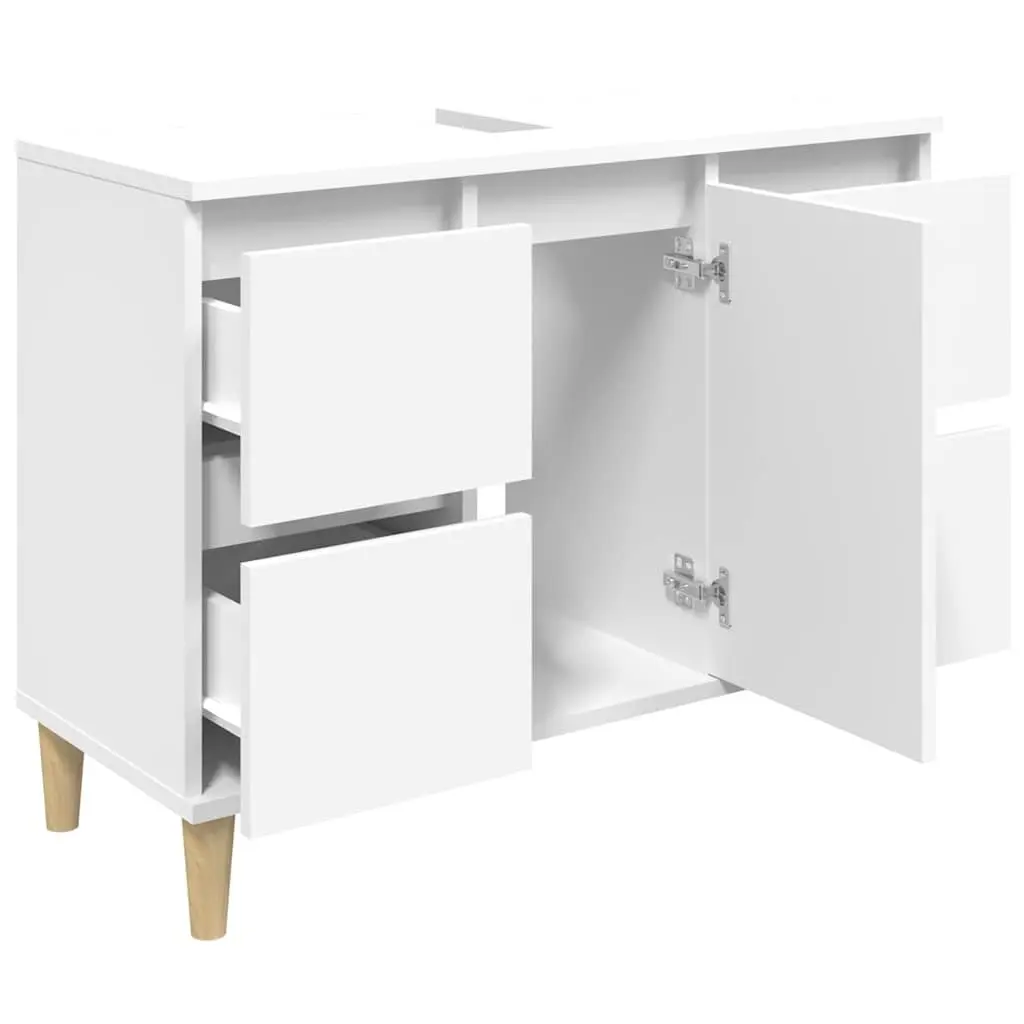 Bathroom Sink Cabinet White 80x33x60 cm Engineered Wood Vanity Unit Storage