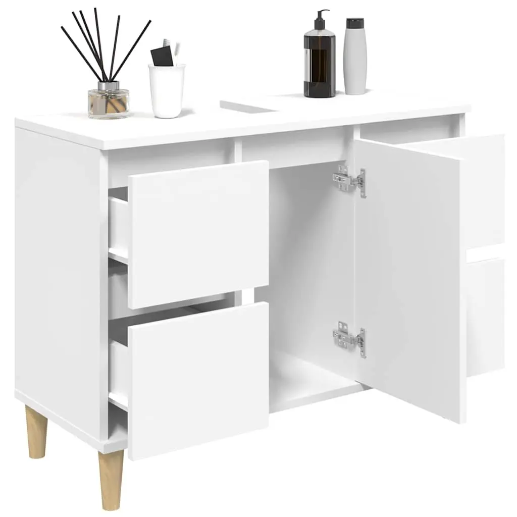 Bathroom Sink Cabinet White 80x33x60 cm Engineered Wood Vanity Unit Storage