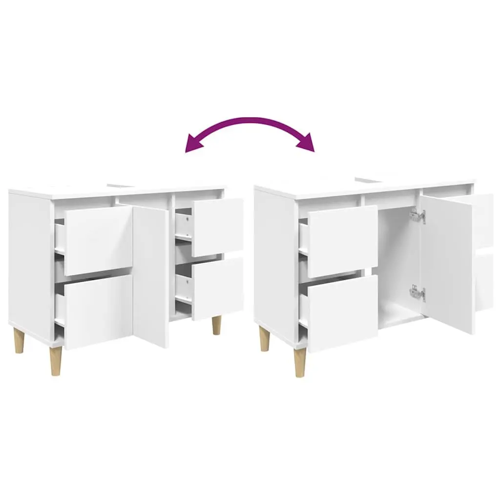 Bathroom Sink Cabinet White 80x33x60 cm Engineered Wood Vanity Unit Storage