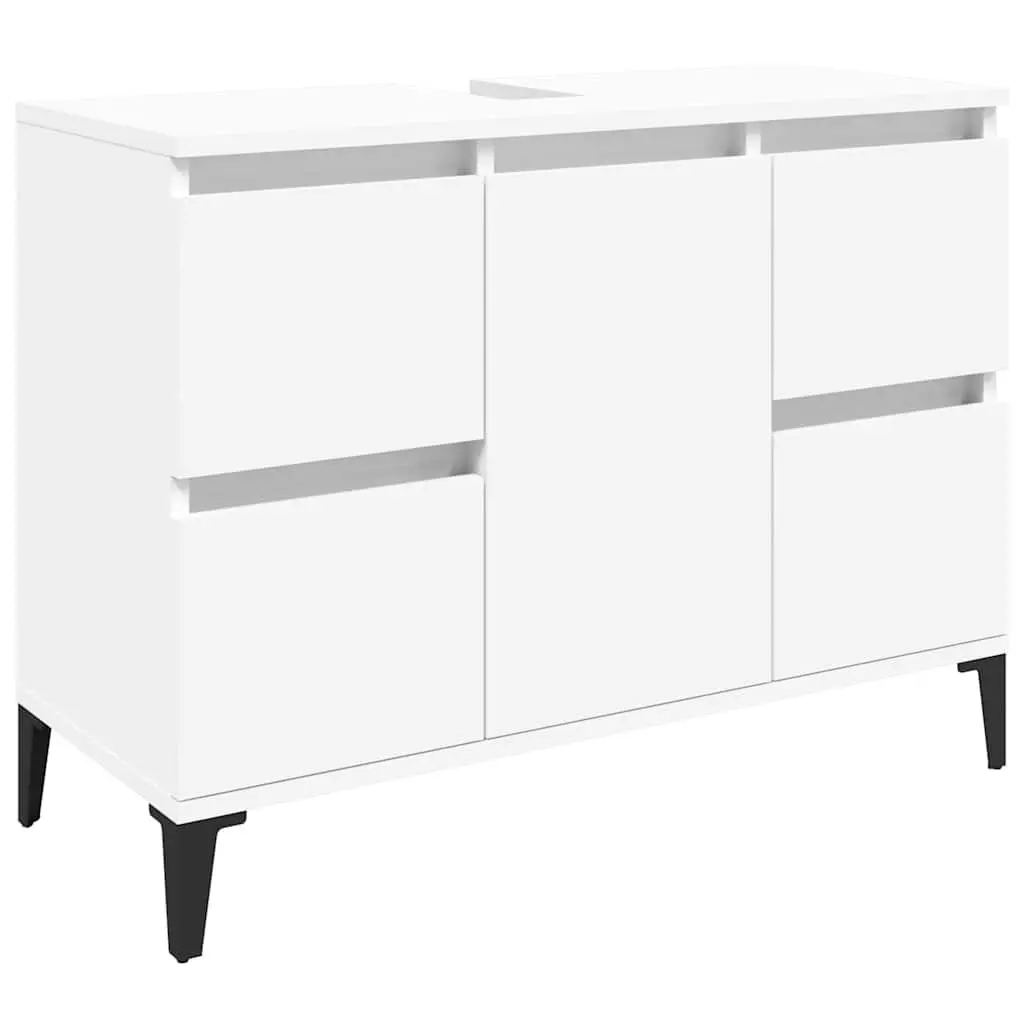 Bathroom Sink Cabinet White 80x33x60cm Engineered Wood Storage Vanity Unit