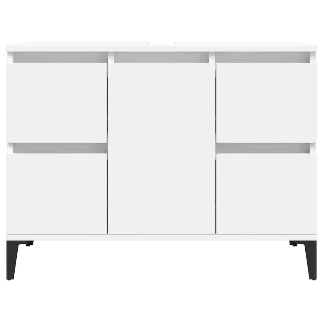 Bathroom Sink Cabinet White 80x33x60cm Engineered Wood Storage Vanity Unit