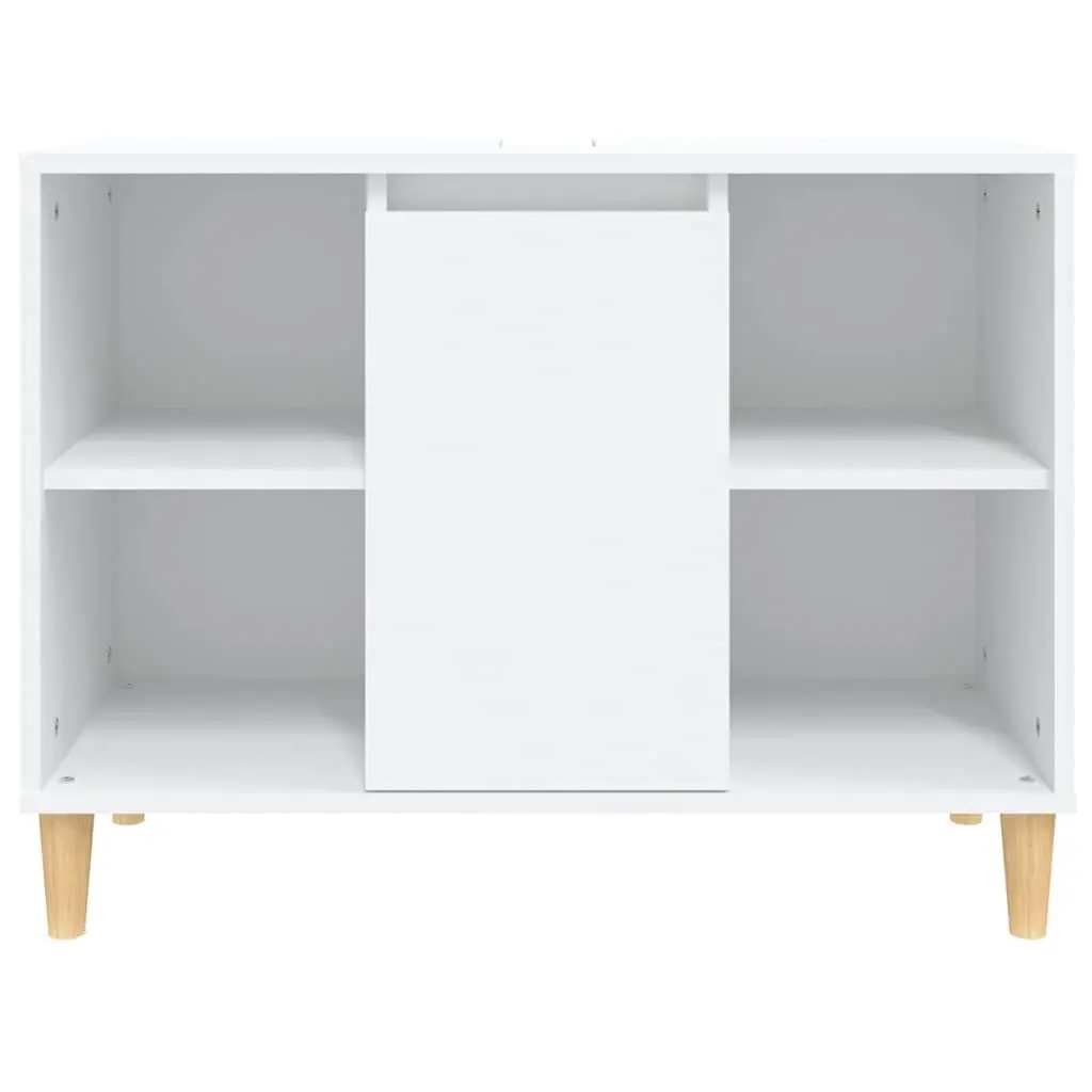 Bathroom Sink Cabinet Storage Unit White 80x33x60 cm Engineered Wood Vanity with 5 Compartments and Moisture Resistant Surface