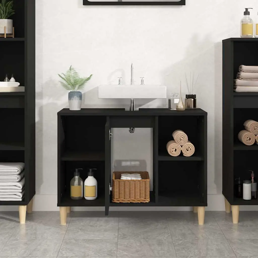 Black Sink Cabinet with Ample Storage Space