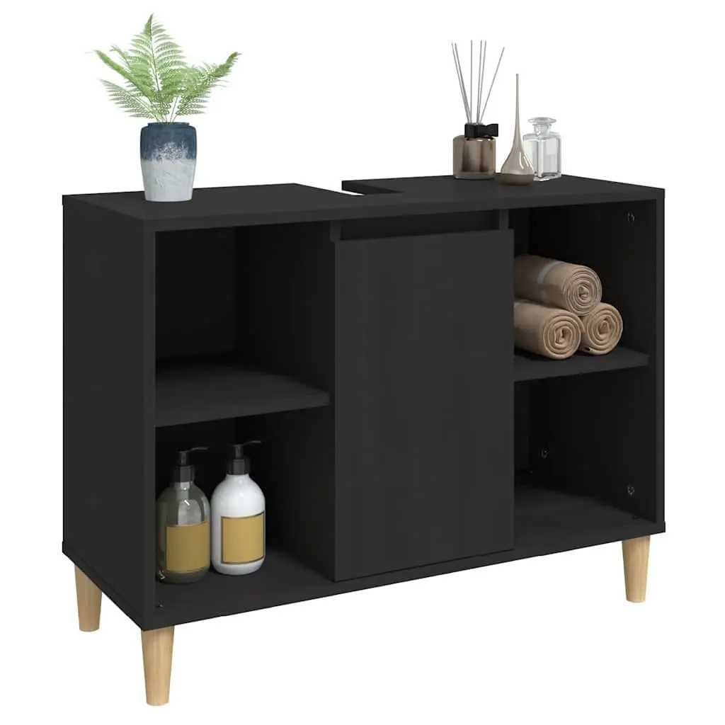 Black Sink Cabinet with Ample Storage Space