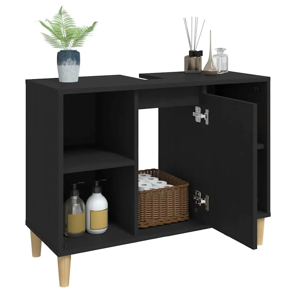 Black Sink Cabinet with Ample Storage Space