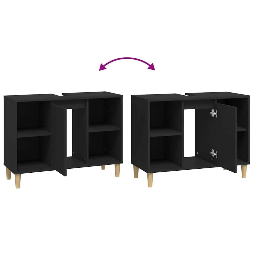 Black Sink Cabinet with Ample Storage Space