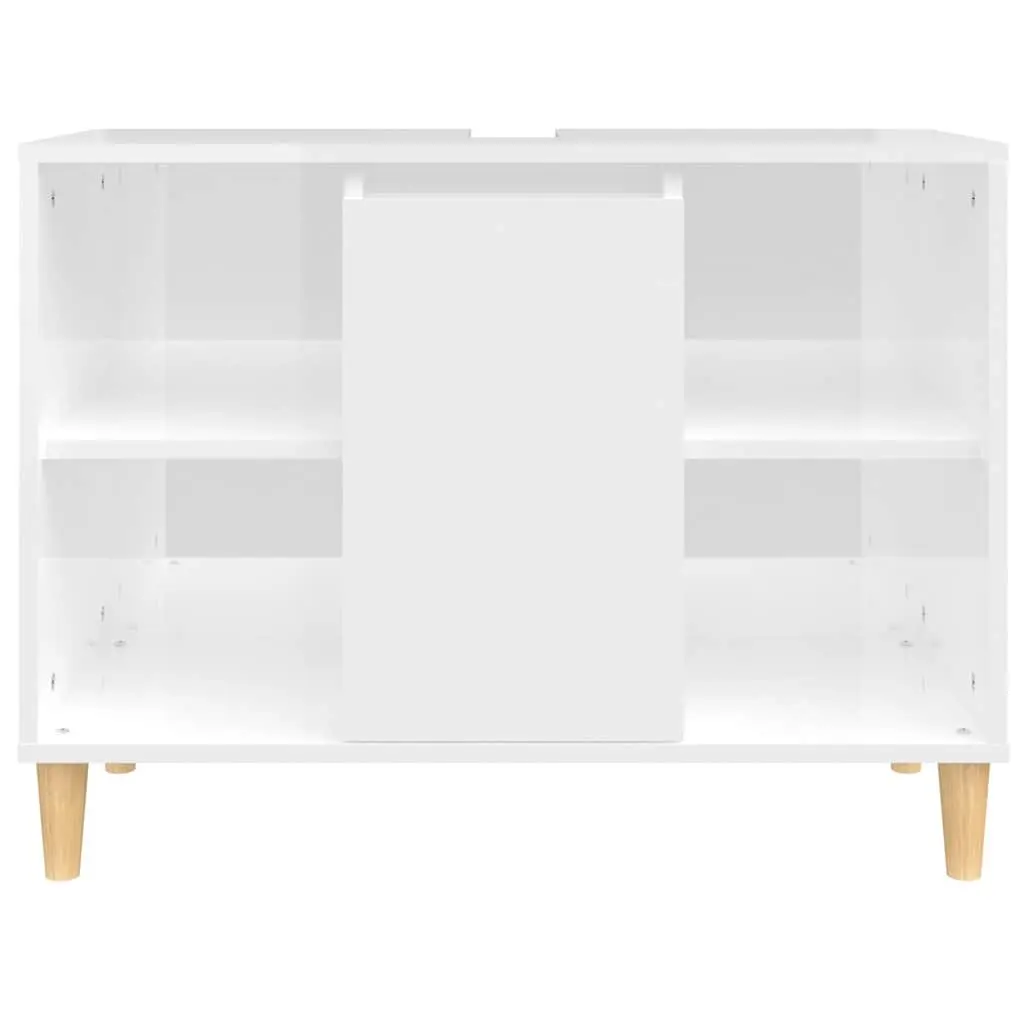 Bathroom Sink Cabinet High Gloss White Storage Vanity Unit 80x33x60 cm