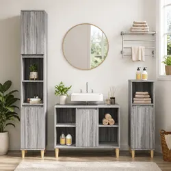 Concise Grey Engineered Wood Sink Cabinet 80x33x60cm