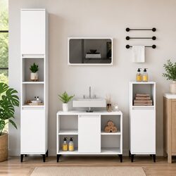 White Engineered Wood Sink Cabinet 80x33x60cm