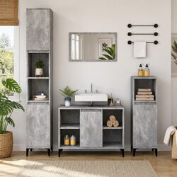 Grey Bathroom Cabinet with 5 Compartments for Storage
